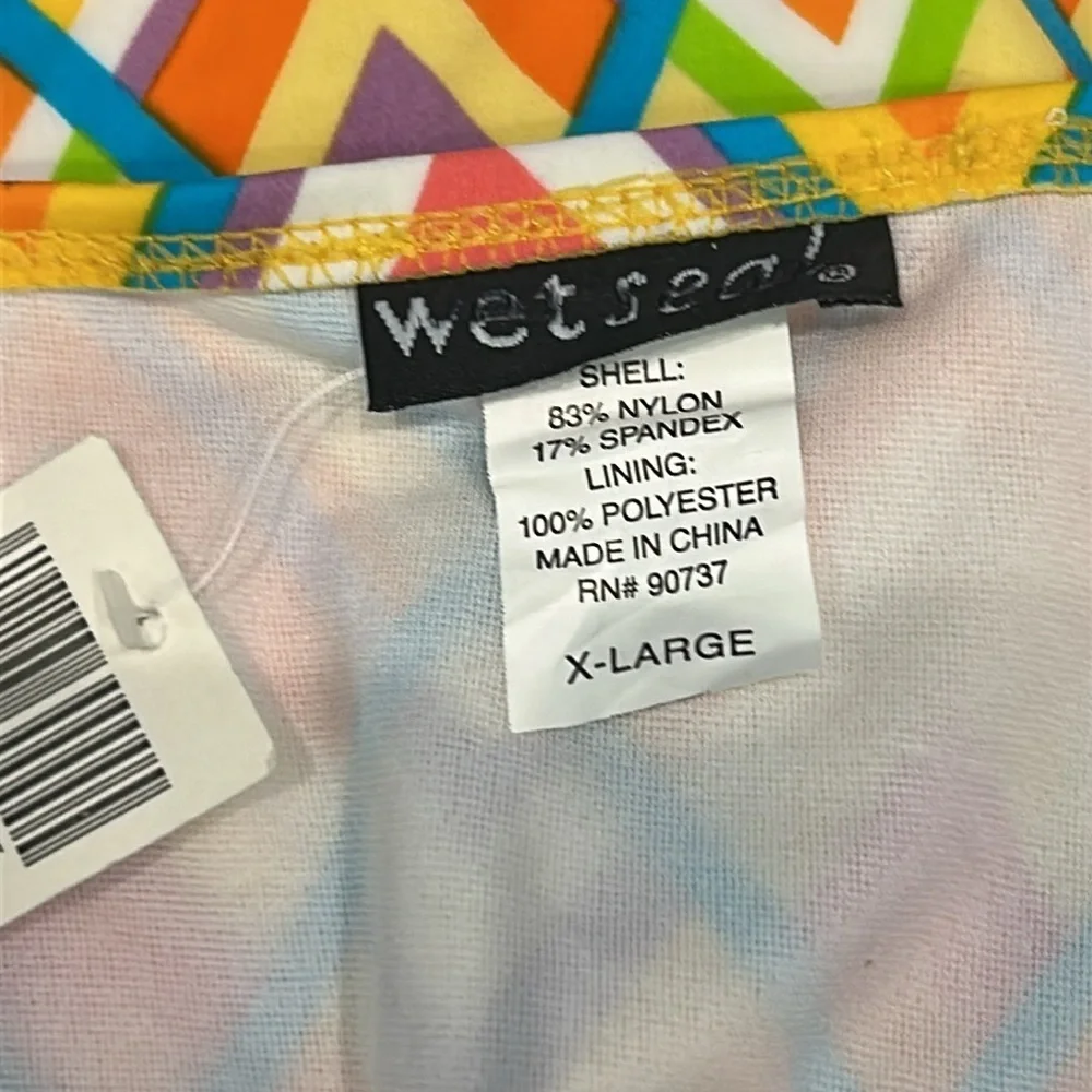 Wet Seal Retro print side tie bikini swim bottoms size XL